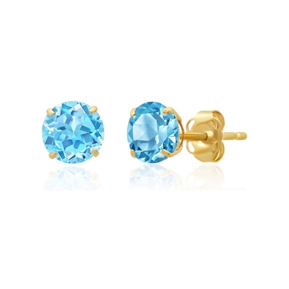 14k Solid Gold 1.5cttw Gemstone Solitaire Earrings - Picture 4 of 14